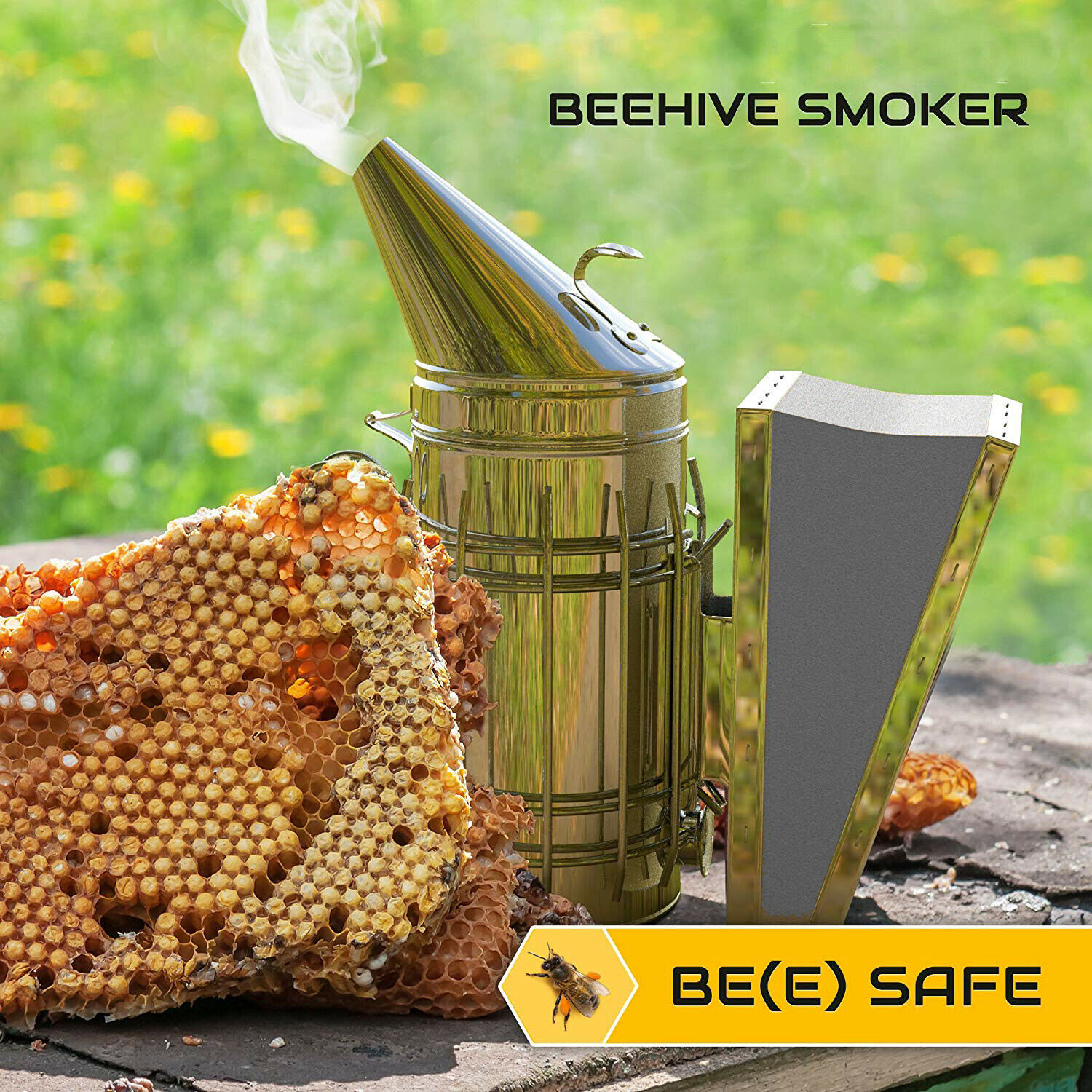 Bee Hive Smoker with Heat Shield Calming Beekeeping Equipment