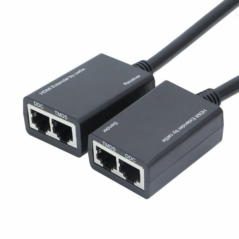 HDMI Over RJ45 CAT5e CAT6 LAN Ethernet Balun Extender Repeater